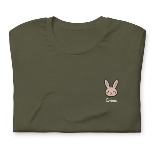 unisex-staple-t-shirt-military-green-front-6992d4536405a.jpg T-shirt Unisexe Lapin Couleur Unie